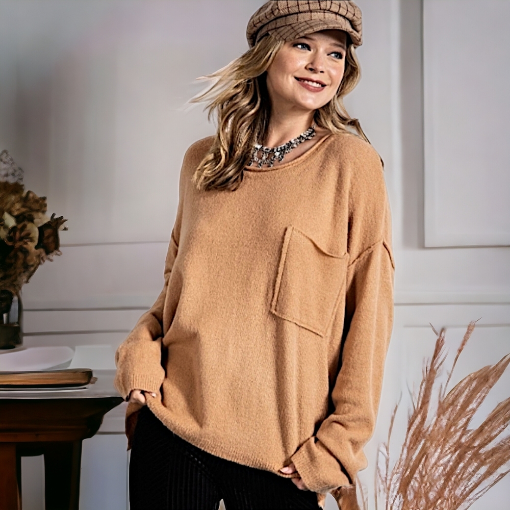 18007 Slouchy Pocket Sweater
